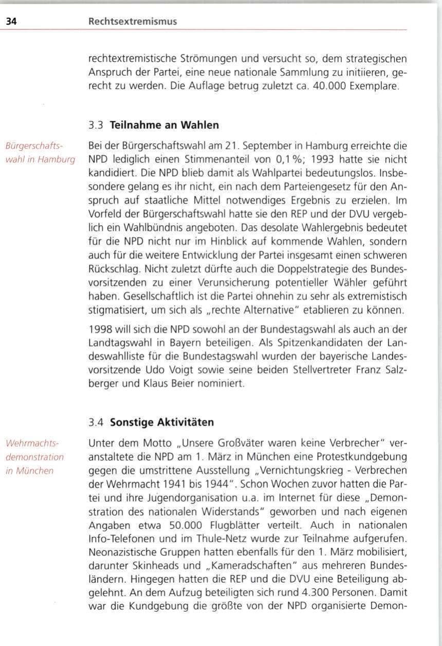 Seite 34 des Verfassungsschutzbericht 1997 Bayern