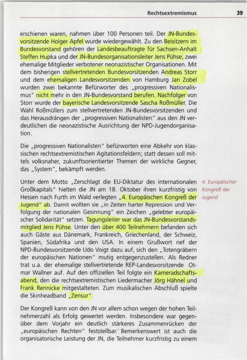 Seite 39 des Verfassungsschutzbericht 1997 Bayern
