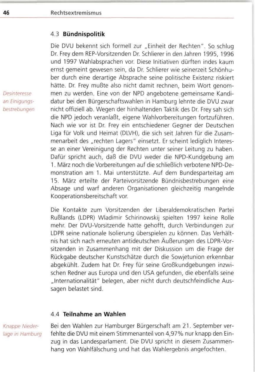 Seite 46 des Verfassungsschutzbericht 1997 Bayern