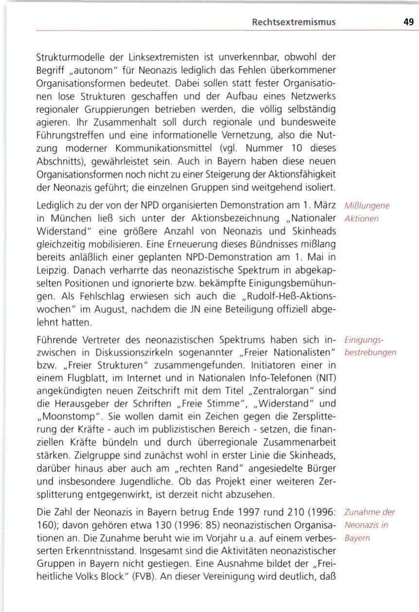 Seite 49 des Verfassungsschutzbericht 1997 Bayern