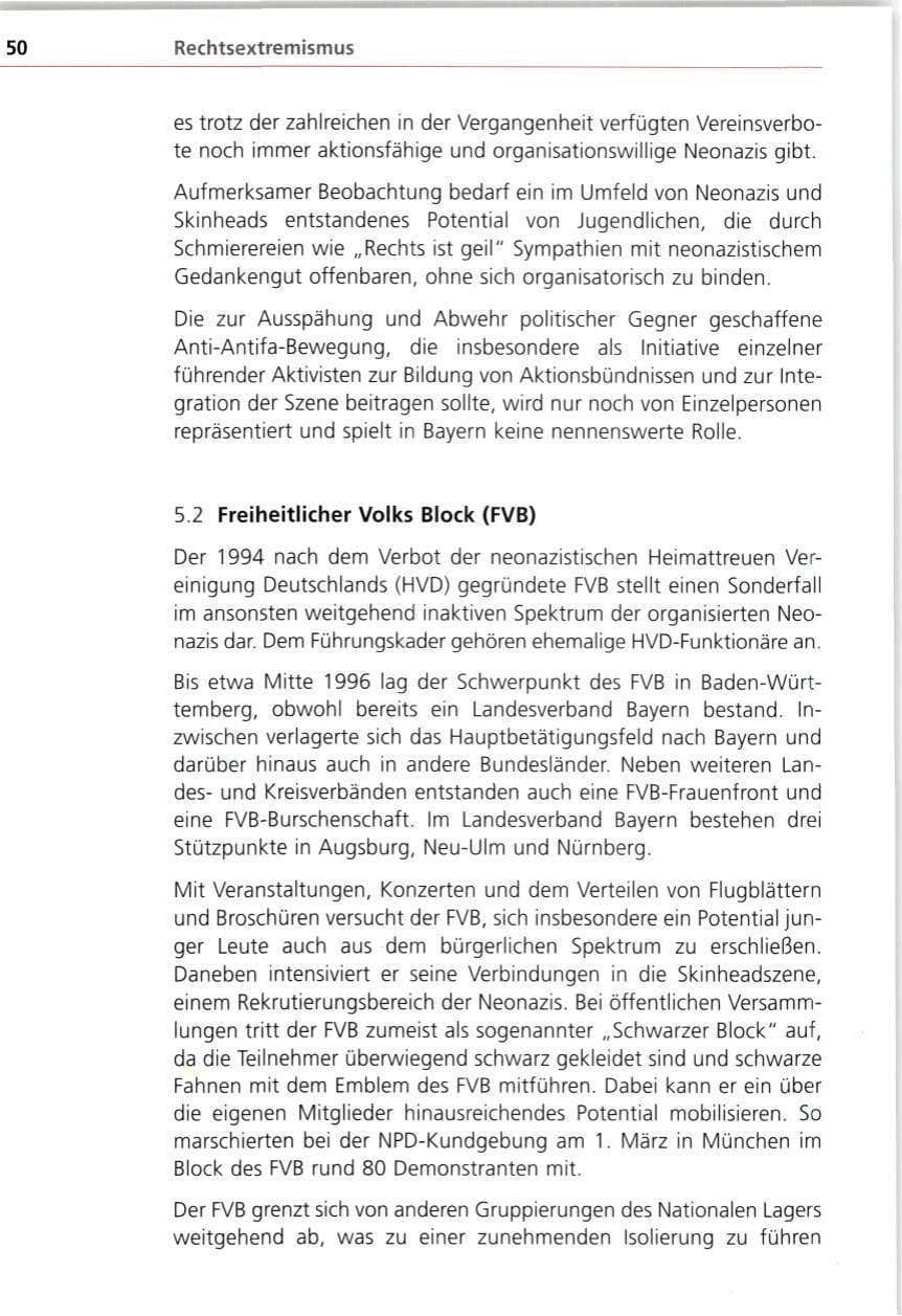 Seite 50 des Verfassungsschutzbericht 1997 Bayern