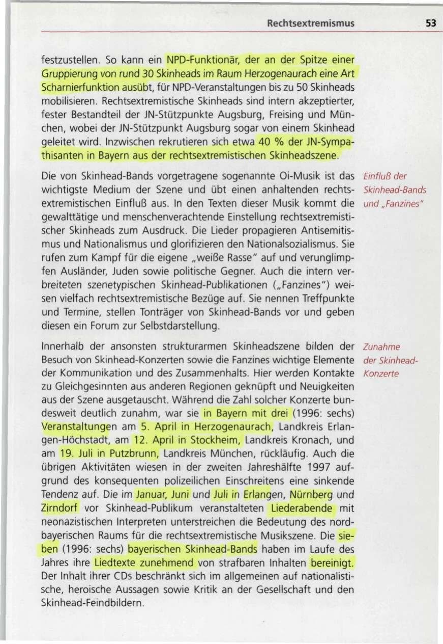 Seite 53 des Verfassungsschutzbericht 1997 Bayern