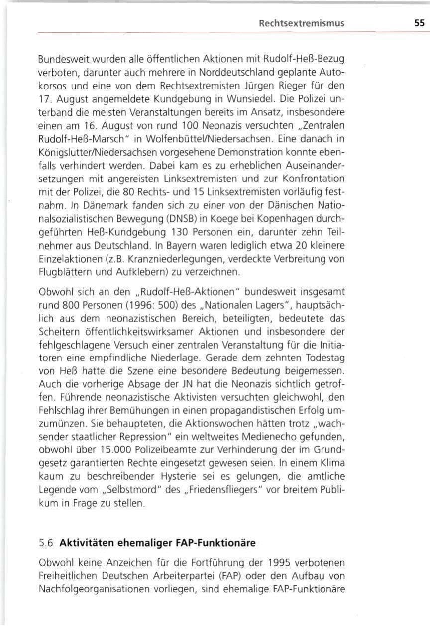 Seite 55 des Verfassungsschutzbericht 1997 Bayern