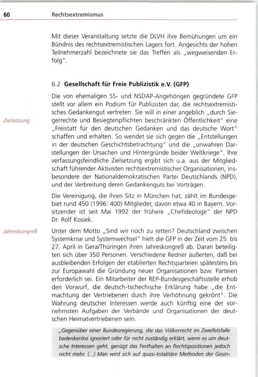 Seite 60 des Verfassungsschutzbericht 1997 Bayern
