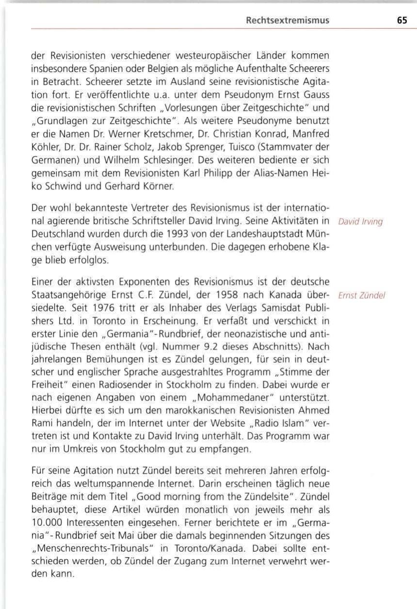 Seite 65 des Verfassungsschutzbericht 1997 Bayern