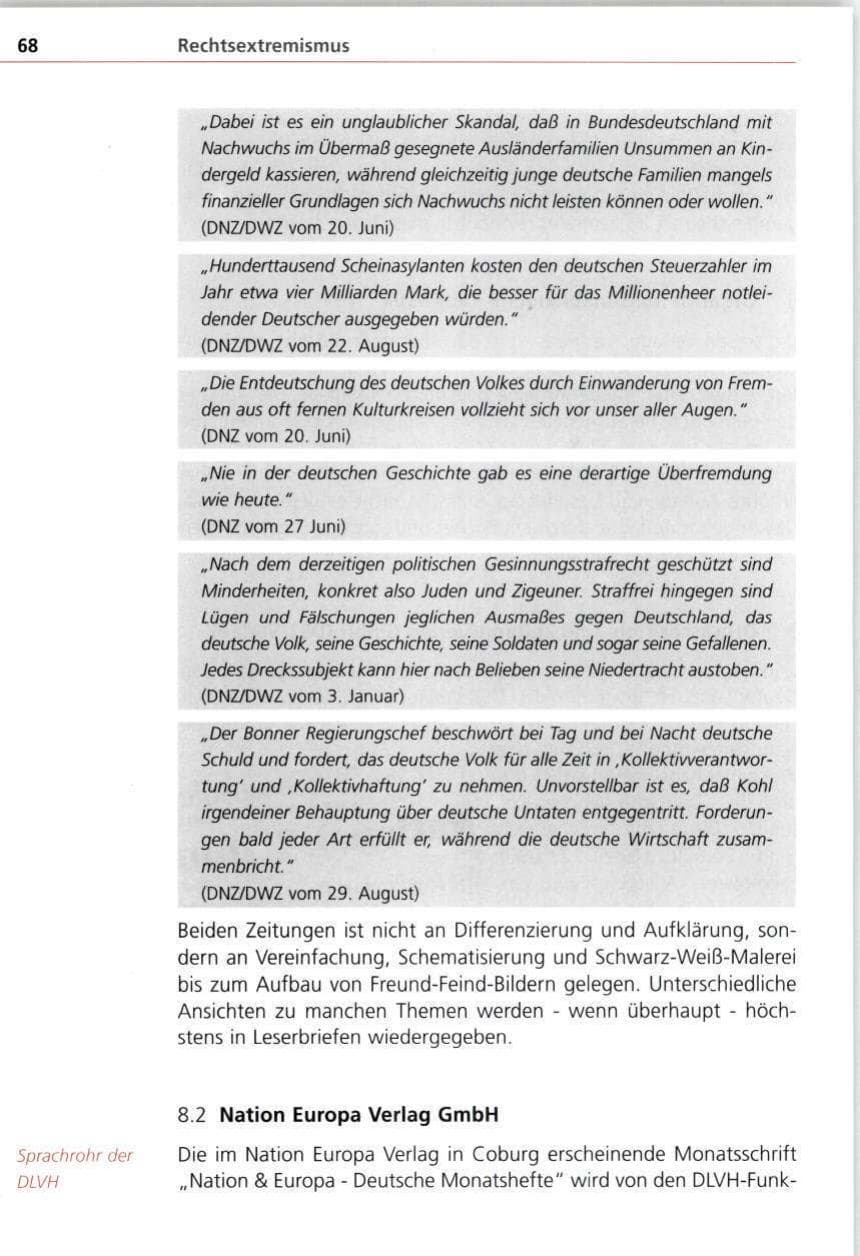 Seite 68 des Verfassungsschutzbericht 1997 Bayern