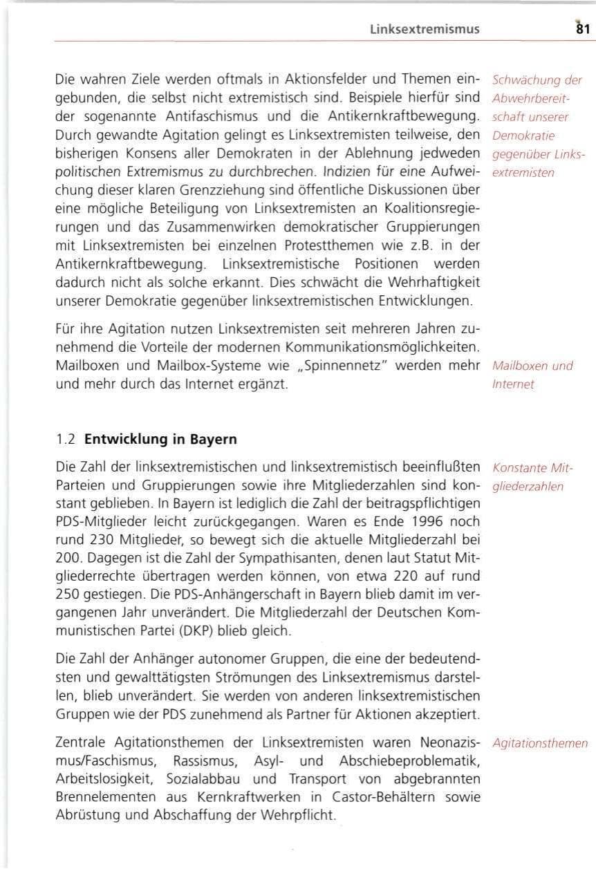 Seite 81 des Verfassungsschutzbericht 1997 Bayern