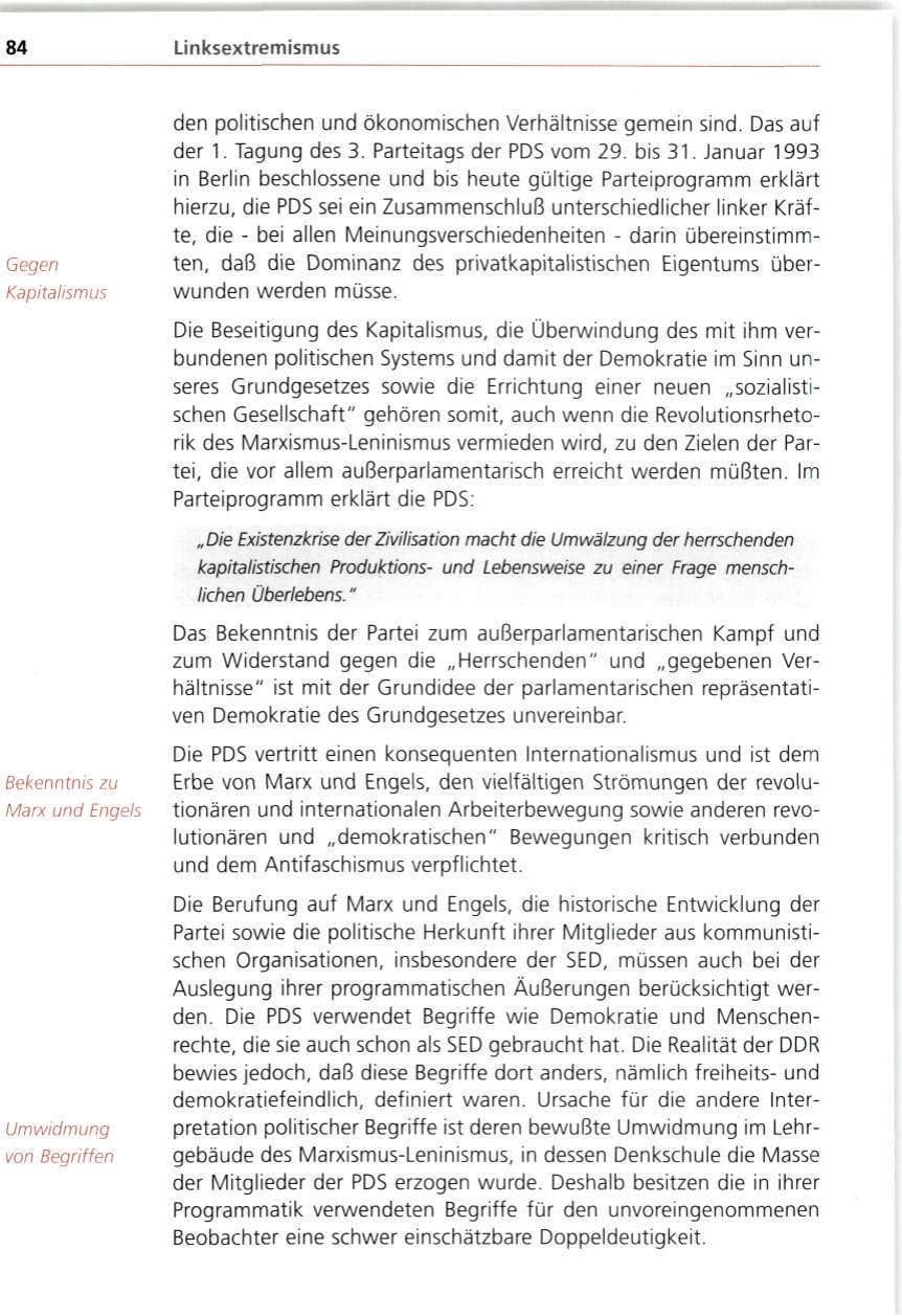 Seite 84 des Verfassungsschutzbericht 1997 Bayern