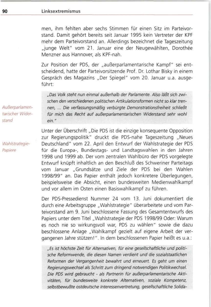 Seite 90 des Verfassungsschutzbericht 1997 Bayern