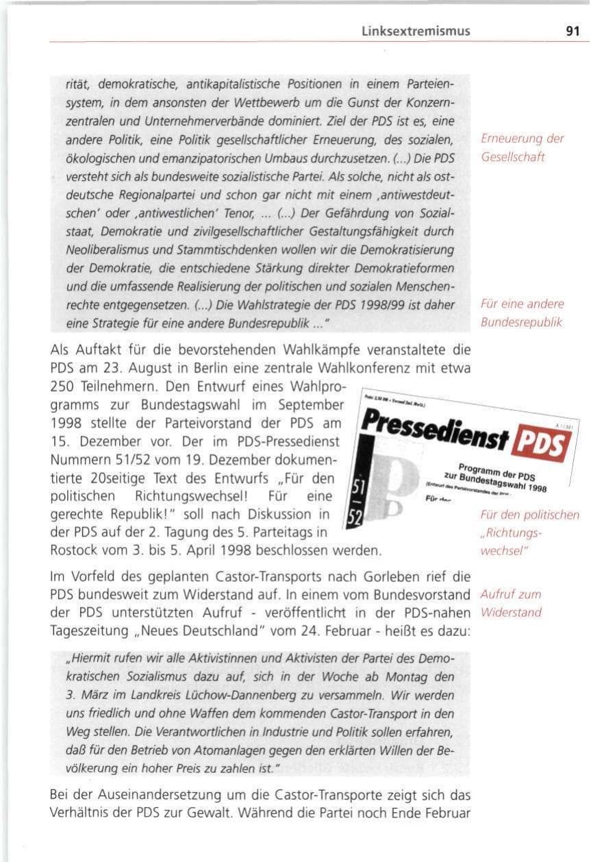 Seite 91 des Verfassungsschutzbericht 1997 Bayern