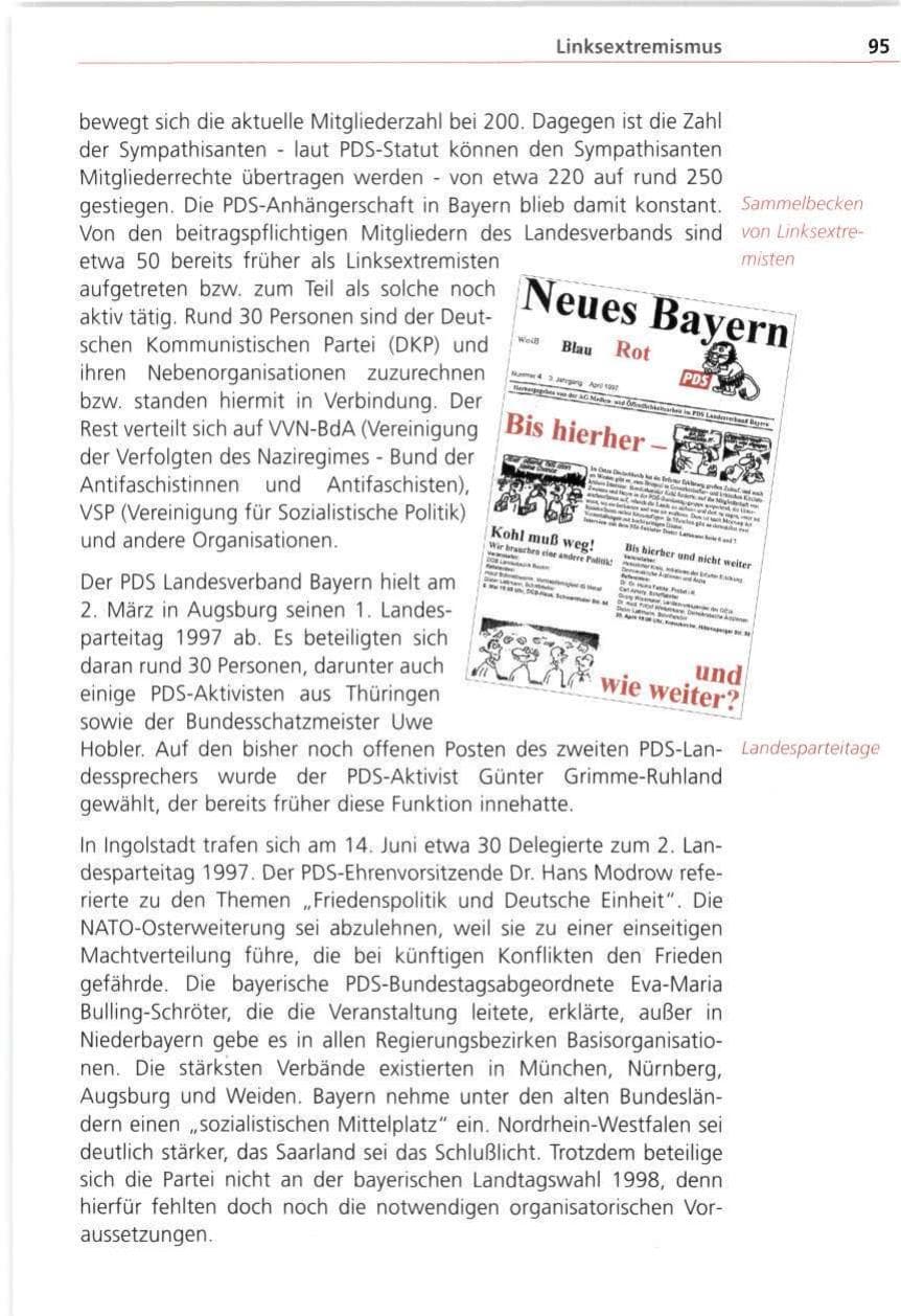 Seite 95 des Verfassungsschutzbericht 1997 Bayern
