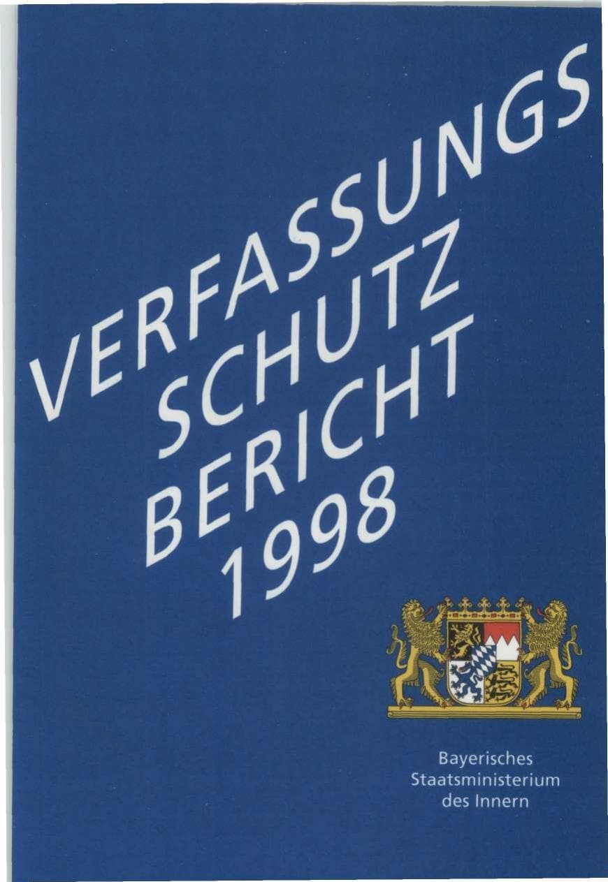 Seite 1 des Verfassungsschutzbericht 1998 Bayern