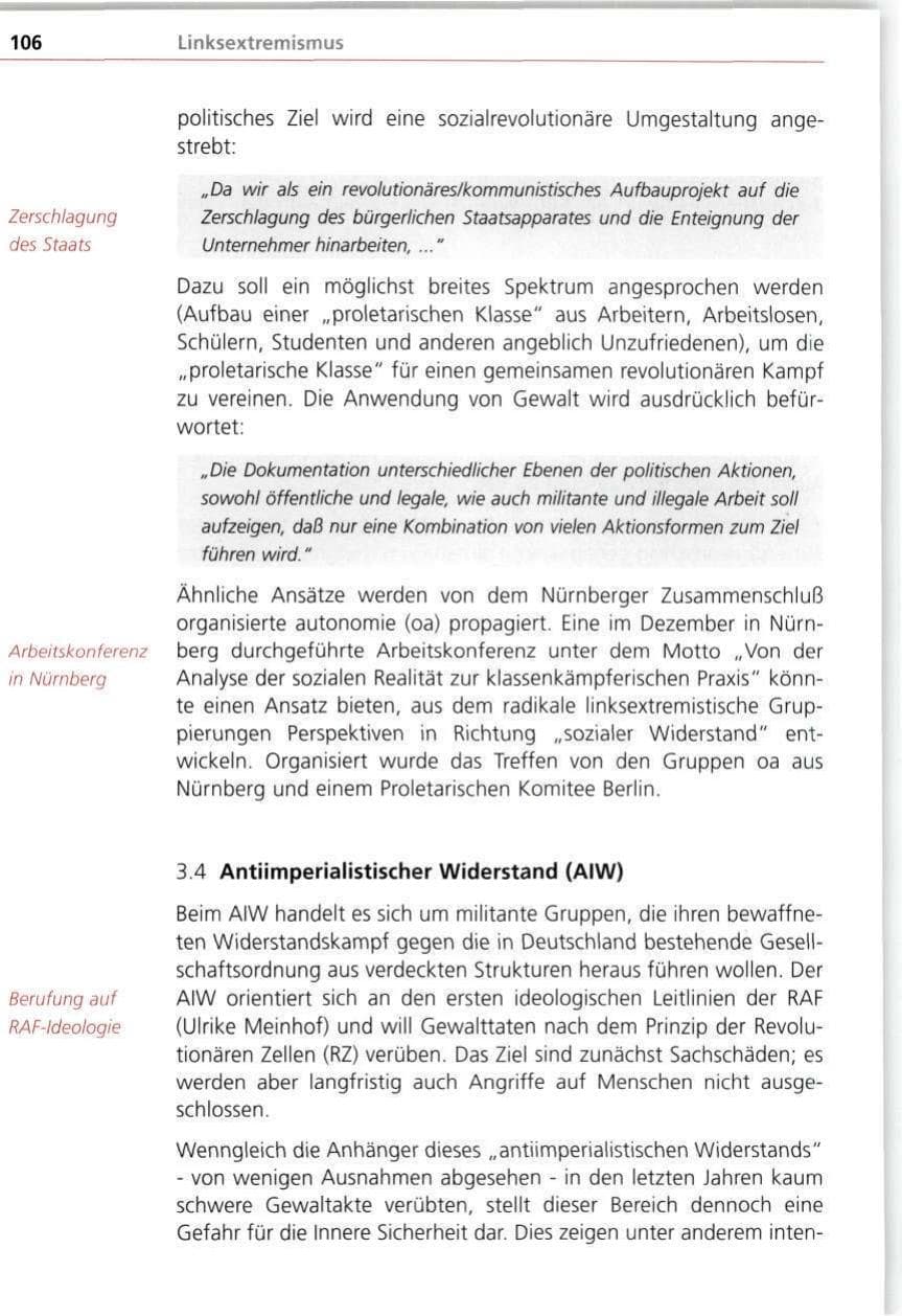 Seite 106 des Verfassungsschutzbericht 1998 Bayern