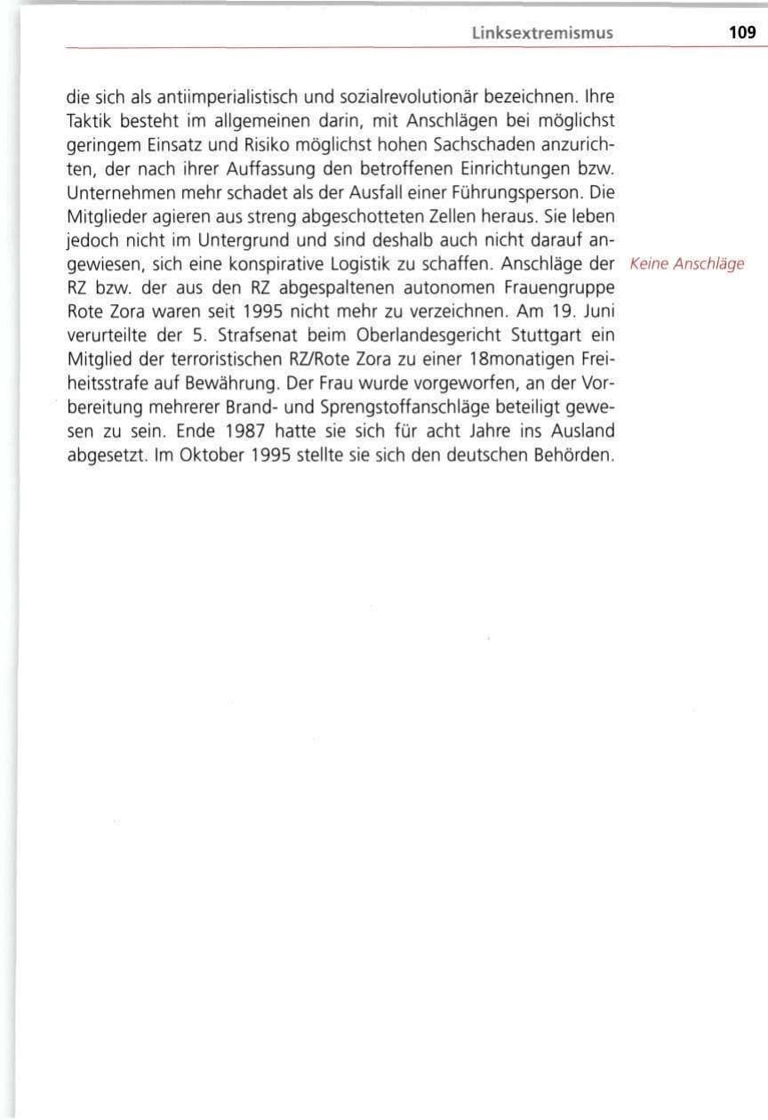 Seite 109 des Verfassungsschutzbericht 1998 Bayern