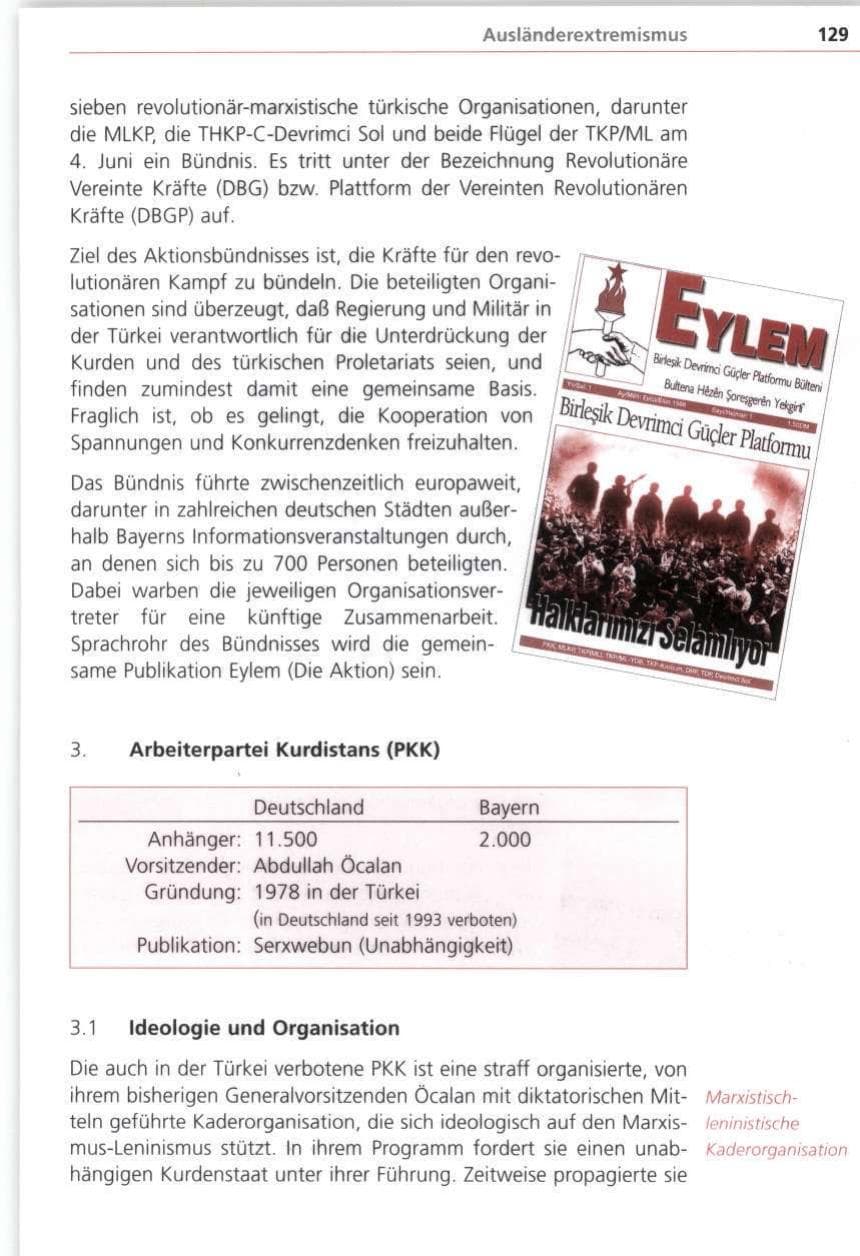 Seite 129 des Verfassungsschutzbericht 1998 Bayern
