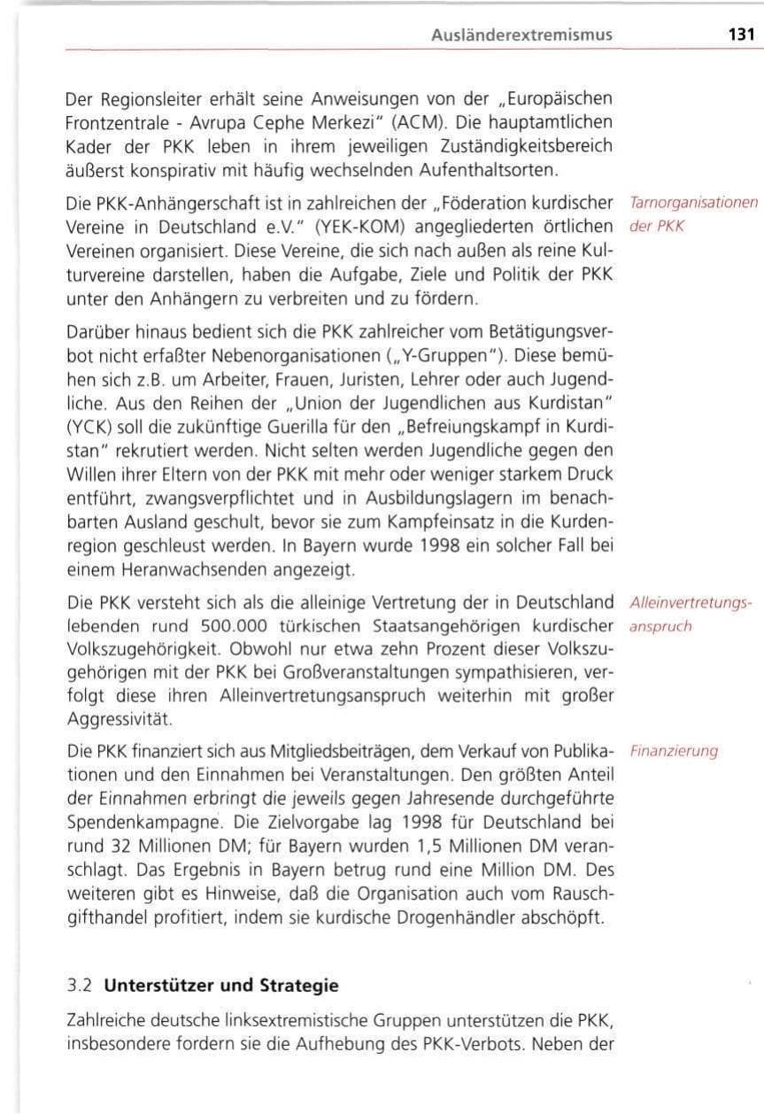 Seite 131 des Verfassungsschutzbericht 1998 Bayern