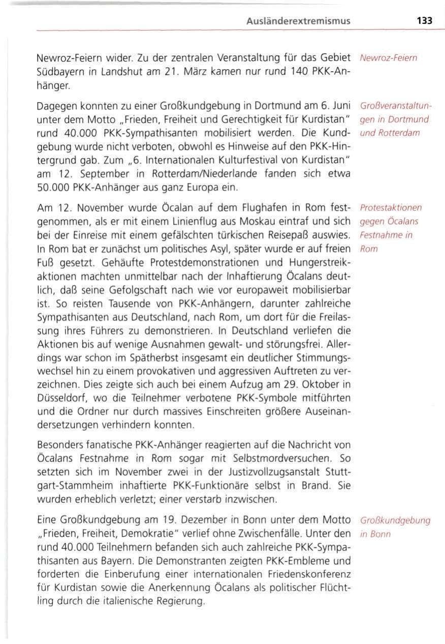 Seite 133 des Verfassungsschutzbericht 1998 Bayern