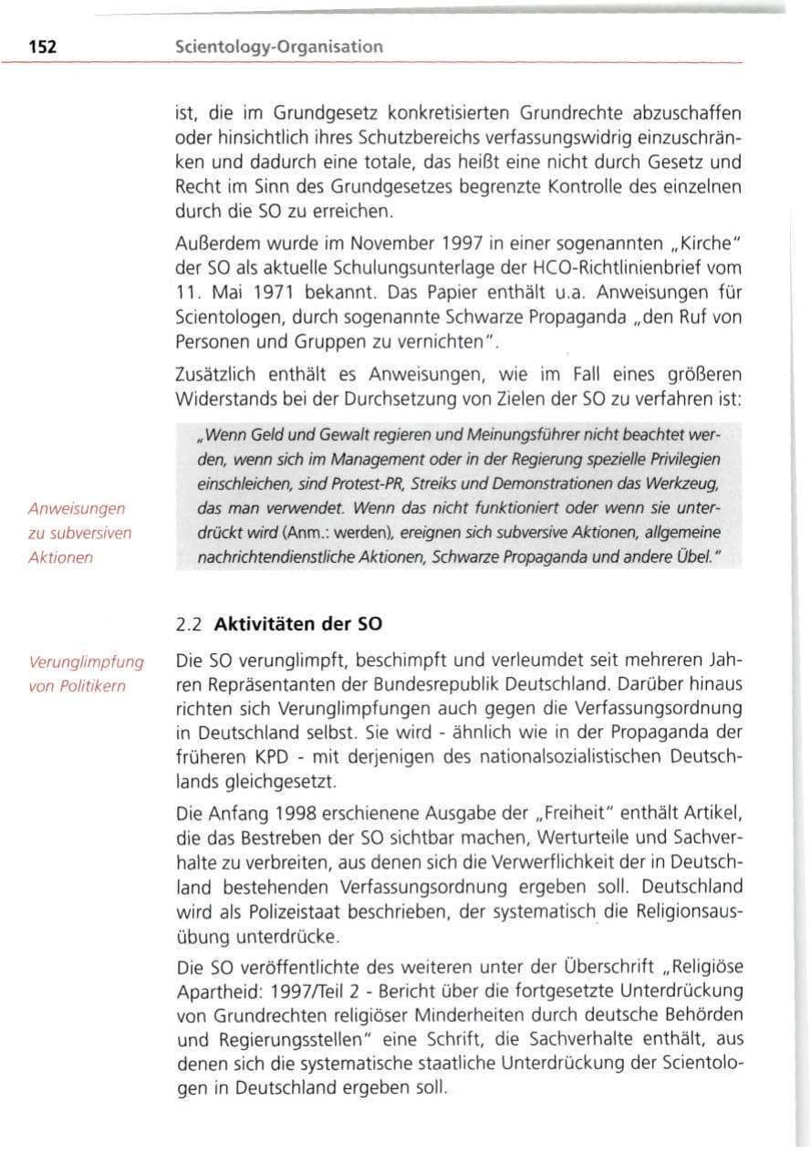 Seite 152 des Verfassungsschutzbericht 1998 Bayern