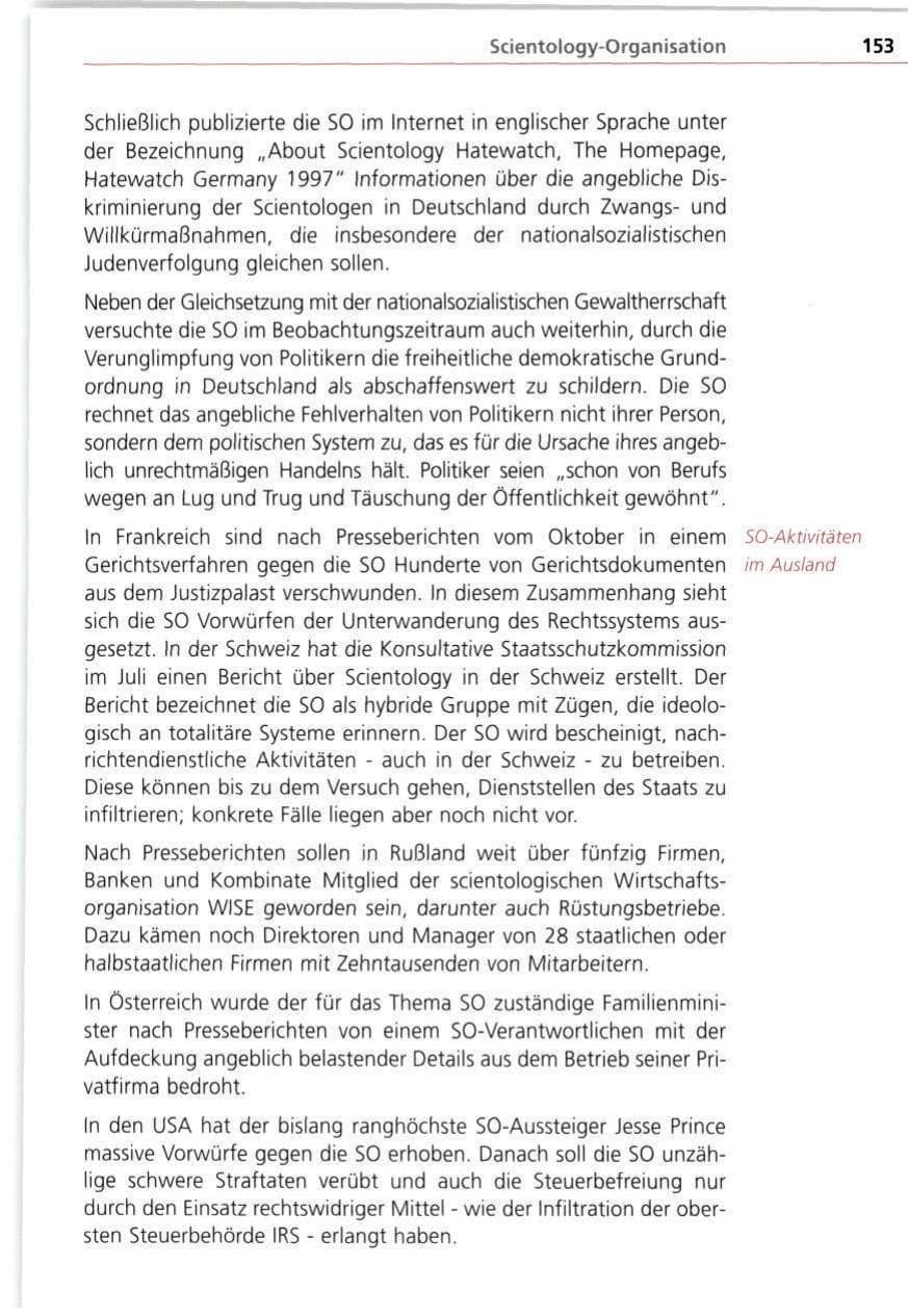 Seite 153 des Verfassungsschutzbericht 1998 Bayern