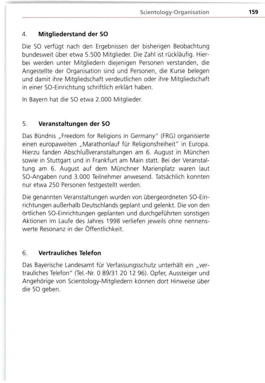 Seite 159 des Verfassungsschutzbericht 1998 Bayern