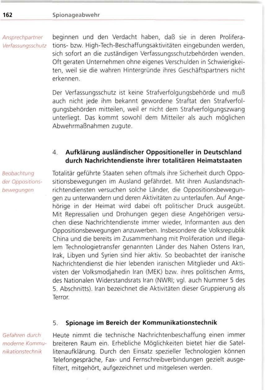 Seite 162 des Verfassungsschutzbericht 1998 Bayern