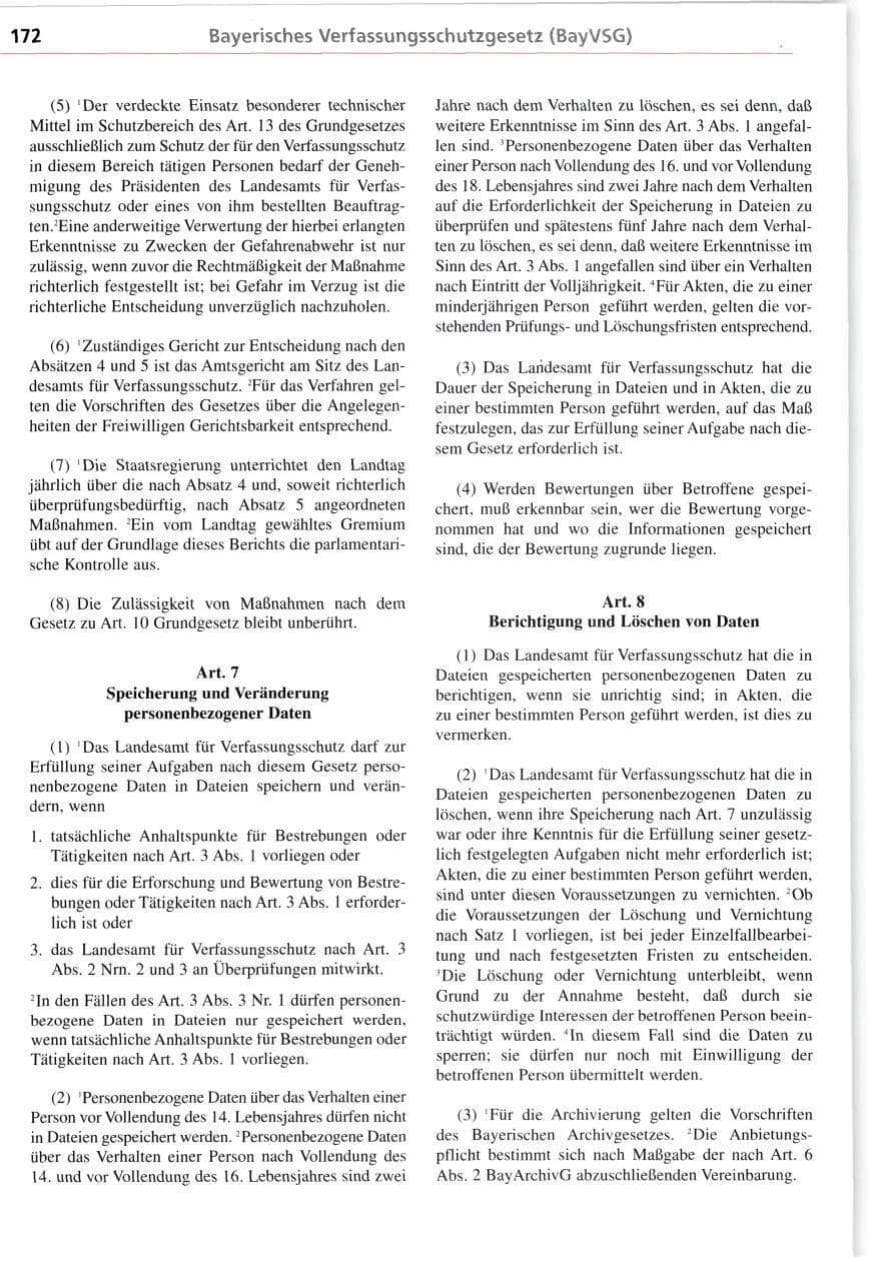 Seite 172 des Verfassungsschutzbericht 1998 Bayern