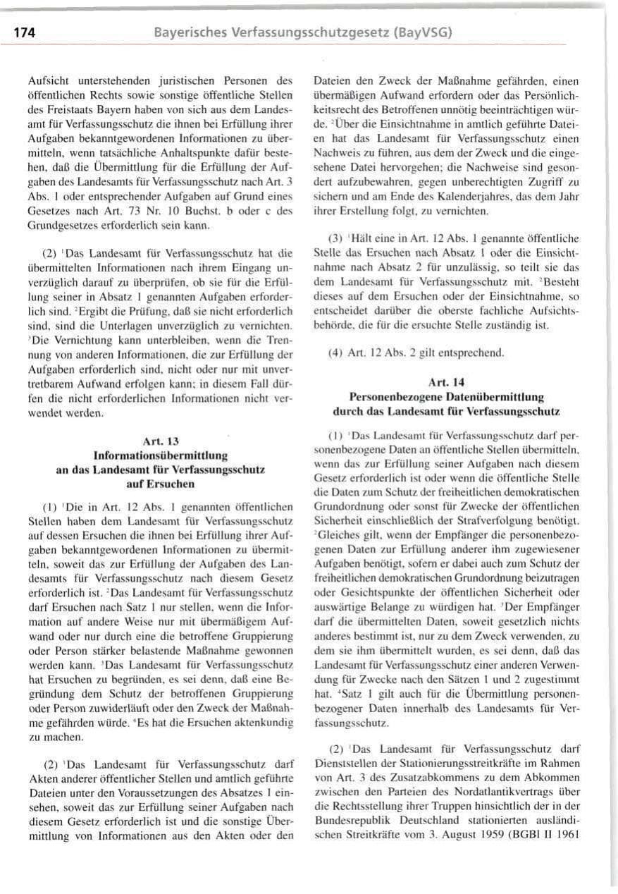 Seite 174 des Verfassungsschutzbericht 1998 Bayern