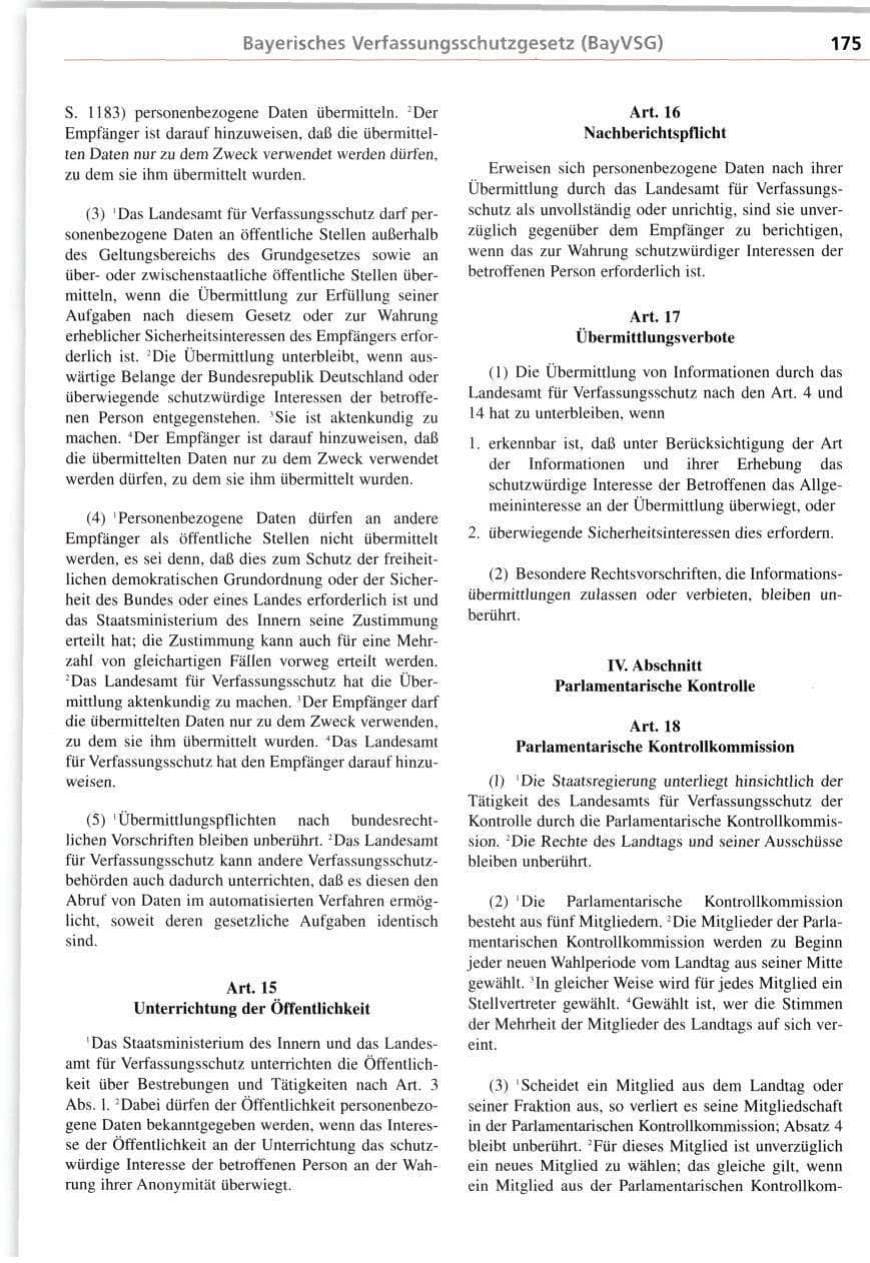 Seite 175 des Verfassungsschutzbericht 1998 Bayern