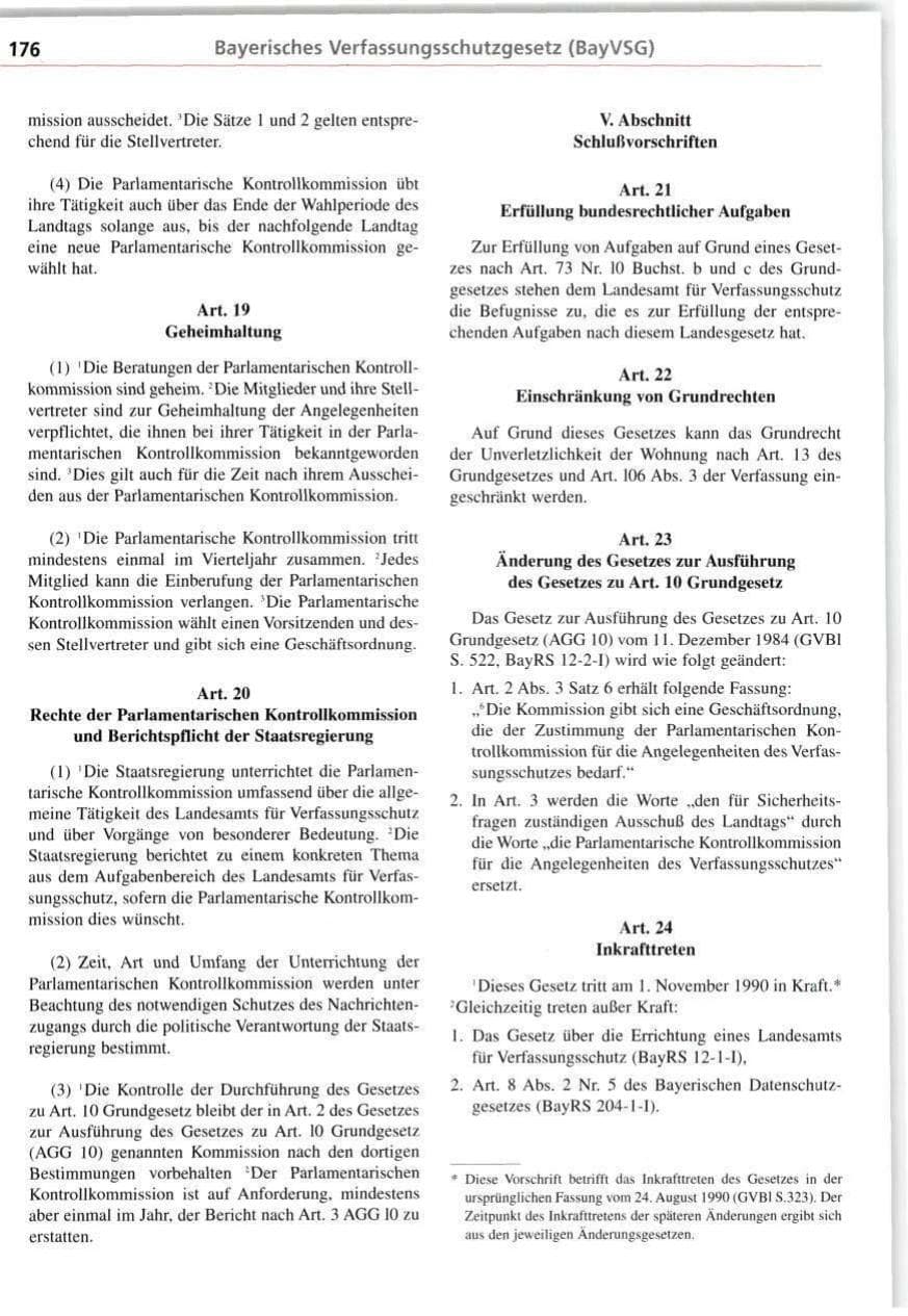 Seite 176 des Verfassungsschutzbericht 1998 Bayern