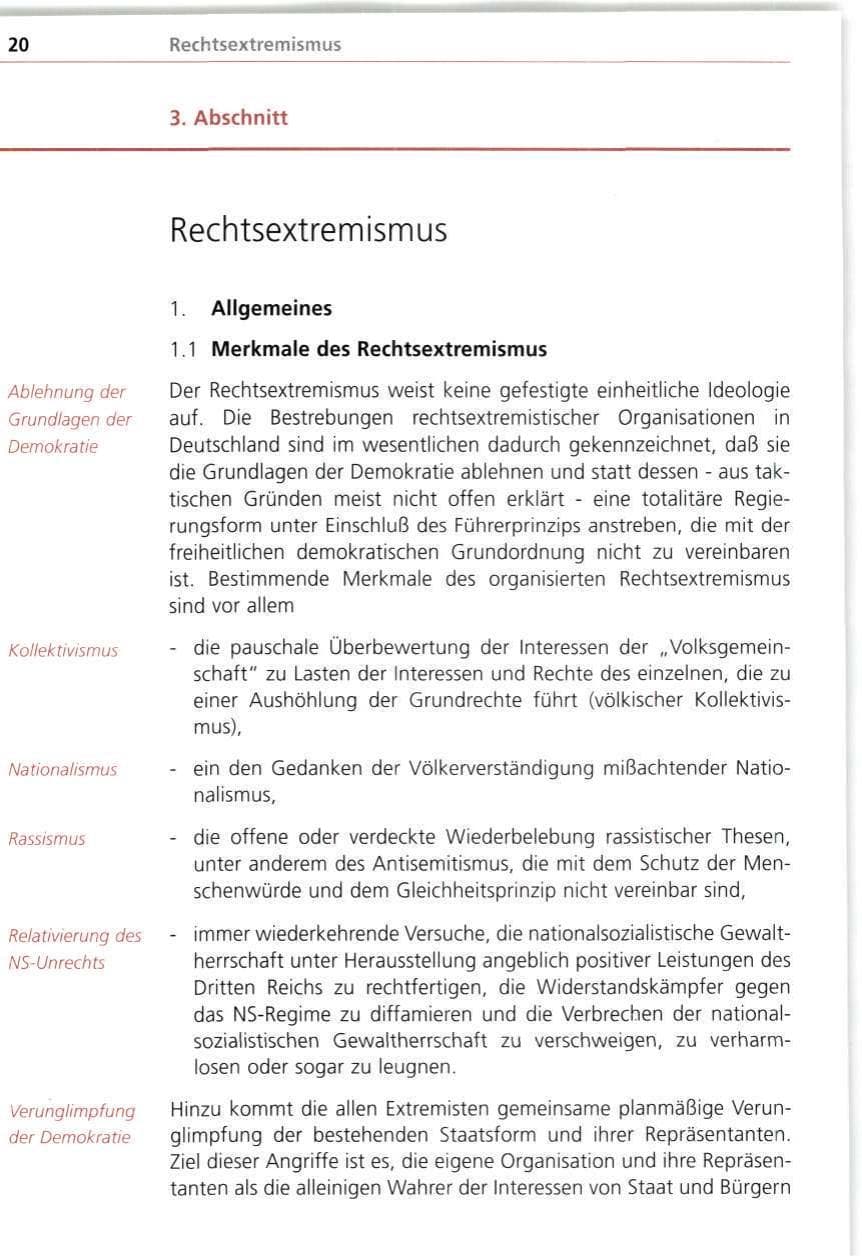 Seite 20 des Verfassungsschutzbericht 1998 Bayern