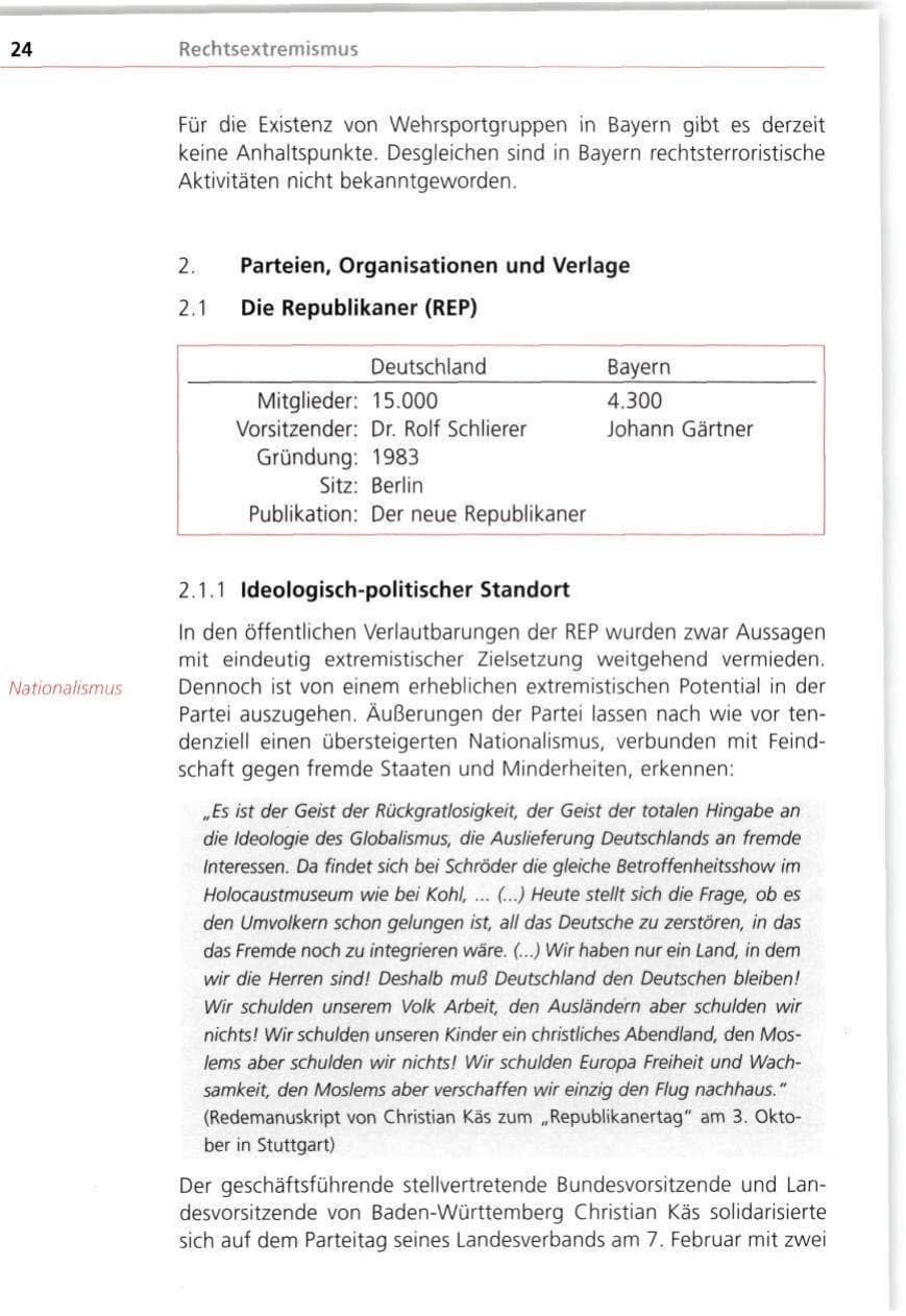 Seite 24 des Verfassungsschutzbericht 1998 Bayern