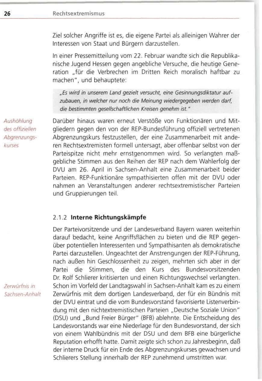Seite 26 des Verfassungsschutzbericht 1998 Bayern