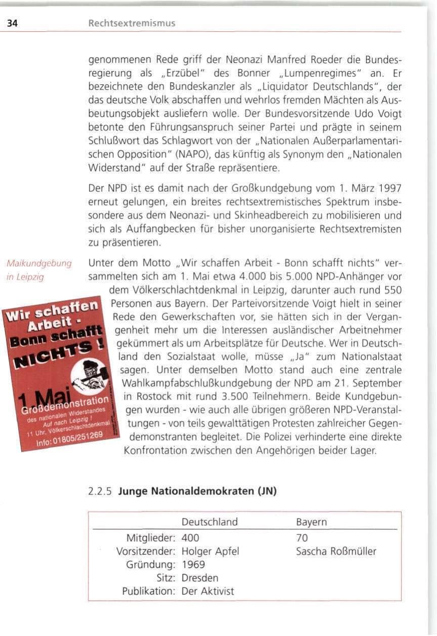 Seite 34 des Verfassungsschutzbericht 1998 Bayern