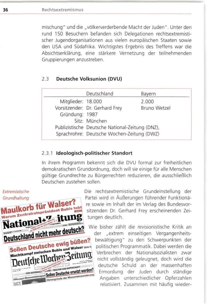 Seite 36 des Verfassungsschutzbericht 1998 Bayern