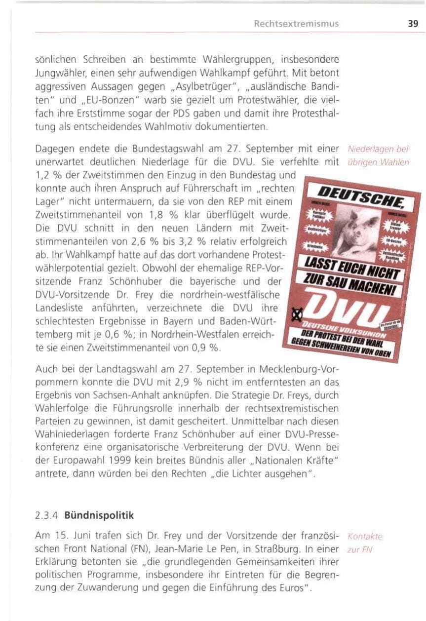 Seite 39 des Verfassungsschutzbericht 1998 Bayern