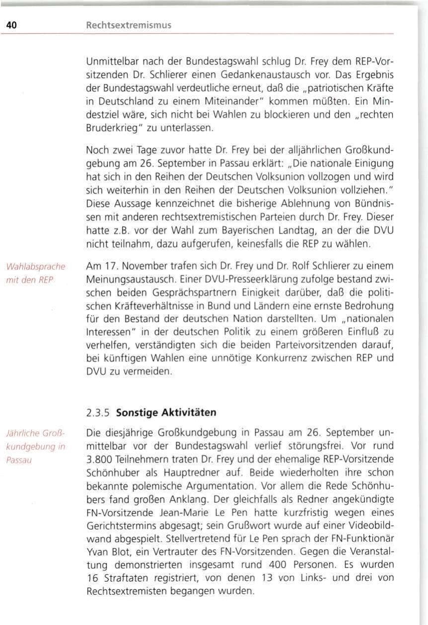 Seite 40 des Verfassungsschutzbericht 1998 Bayern