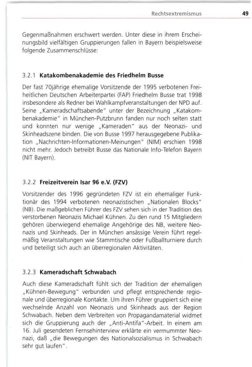 Seite 49 des Verfassungsschutzbericht 1998 Bayern
