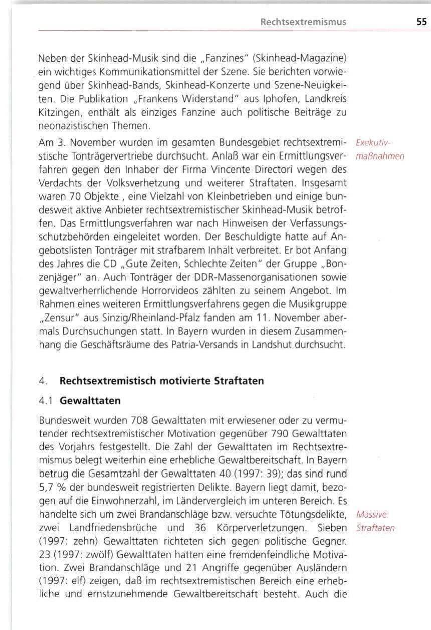 Seite 55 des Verfassungsschutzbericht 1998 Bayern