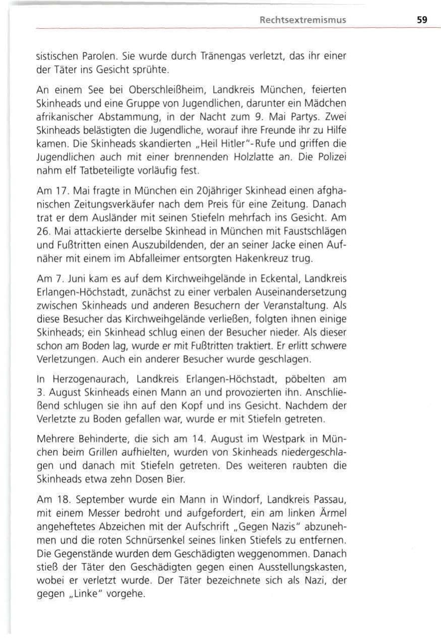 Seite 59 des Verfassungsschutzbericht 1998 Bayern