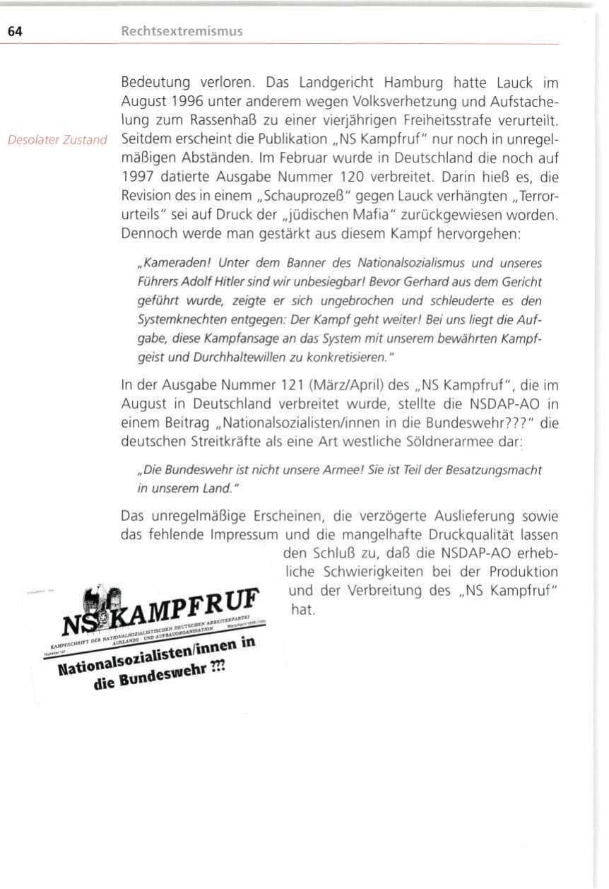 Seite 64 des Verfassungsschutzbericht 1998 Bayern