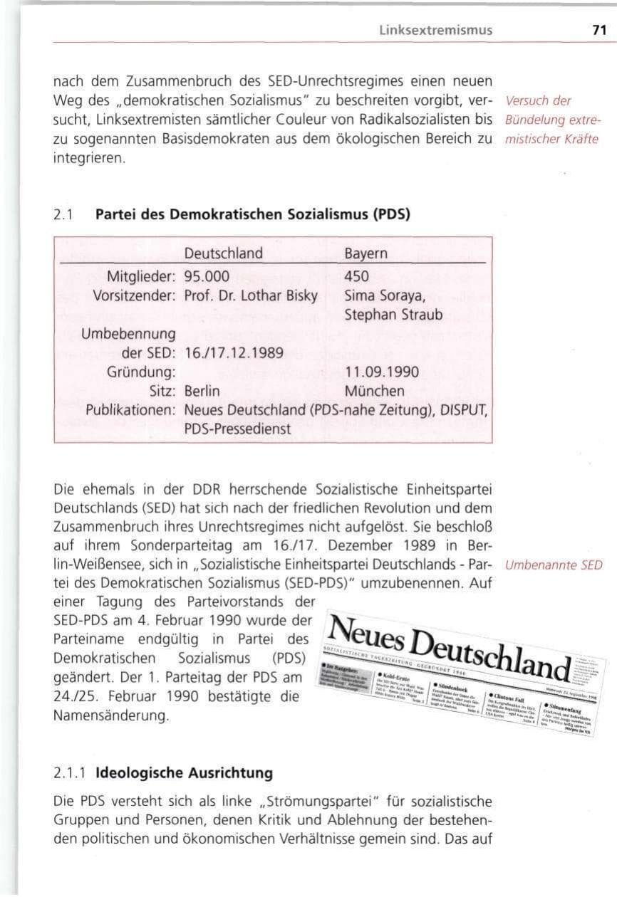 Seite 71 des Verfassungsschutzbericht 1998 Bayern