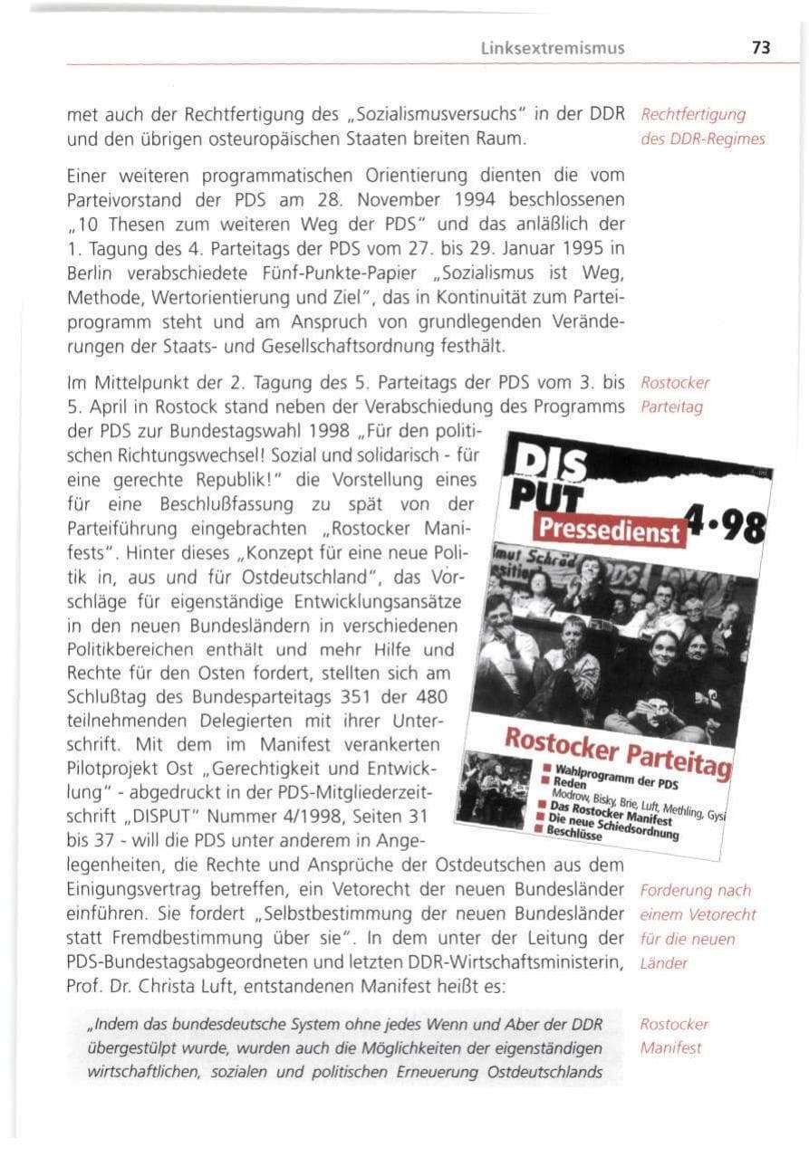 Seite 73 des Verfassungsschutzbericht 1998 Bayern