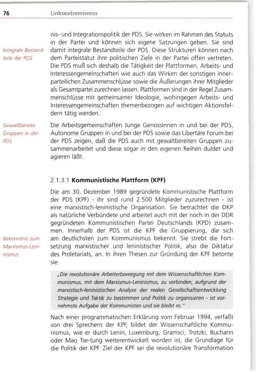 Seite 76 des Verfassungsschutzbericht 1998 Bayern