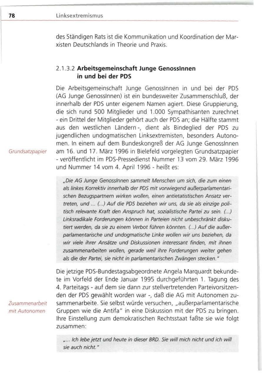 Seite 78 des Verfassungsschutzbericht 1998 Bayern