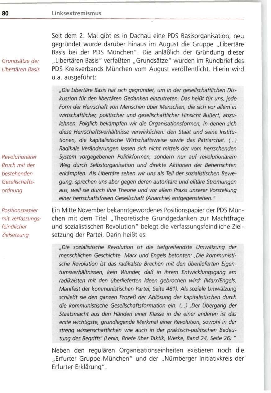 Seite 80 des Verfassungsschutzbericht 1998 Bayern