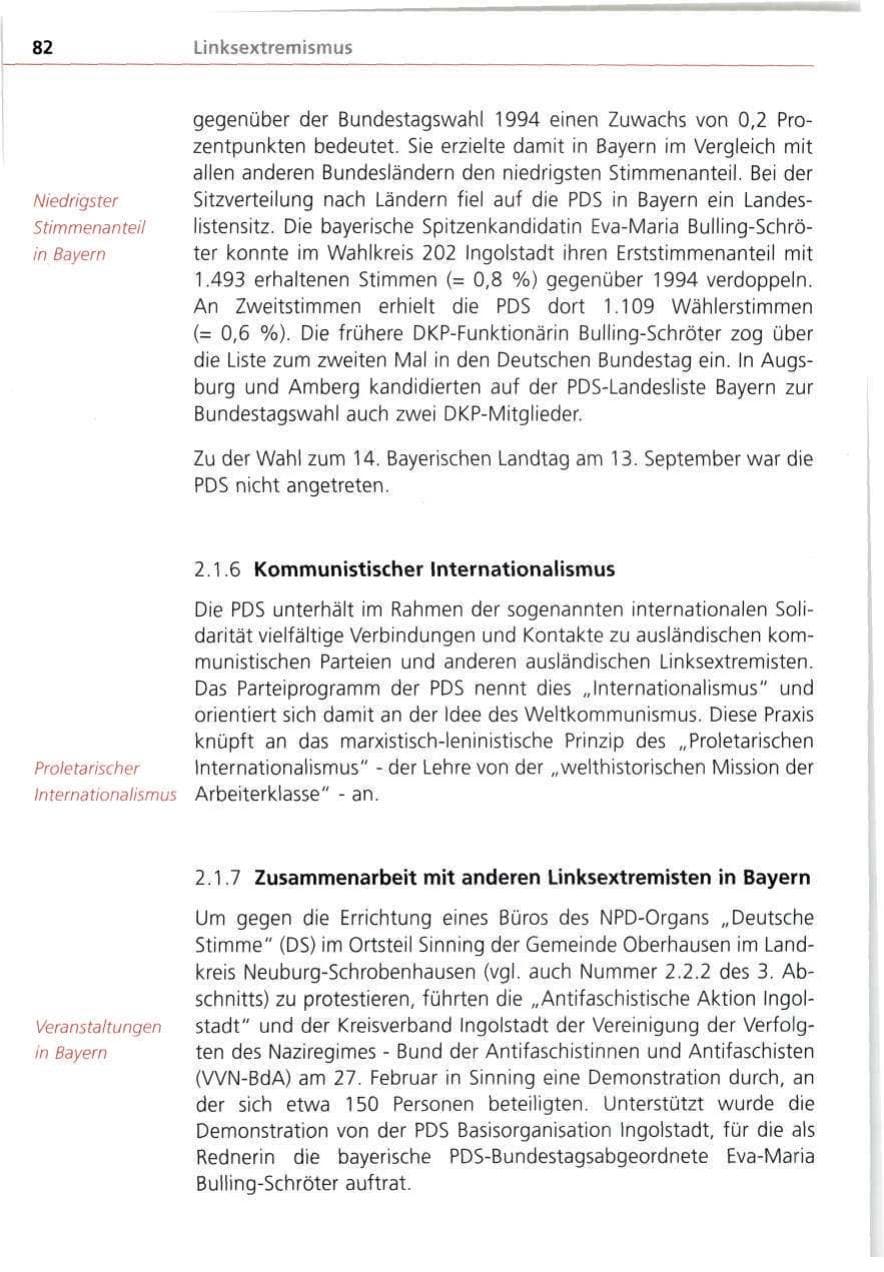 Seite 82 des Verfassungsschutzbericht 1998 Bayern