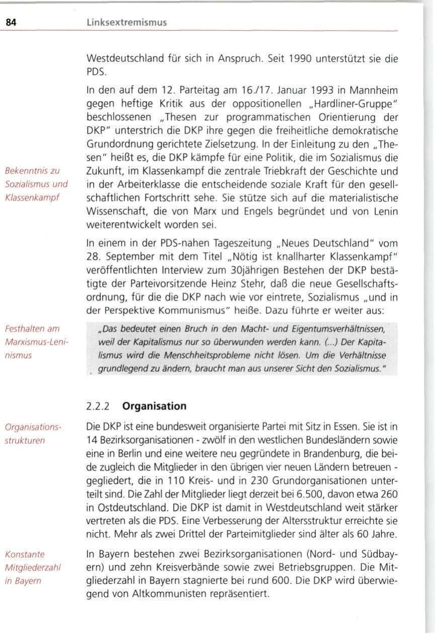 Seite 84 des Verfassungsschutzbericht 1998 Bayern