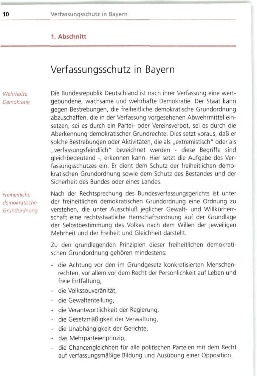 Seite 10 des Verfassungsschutzbericht 1998 Bayern