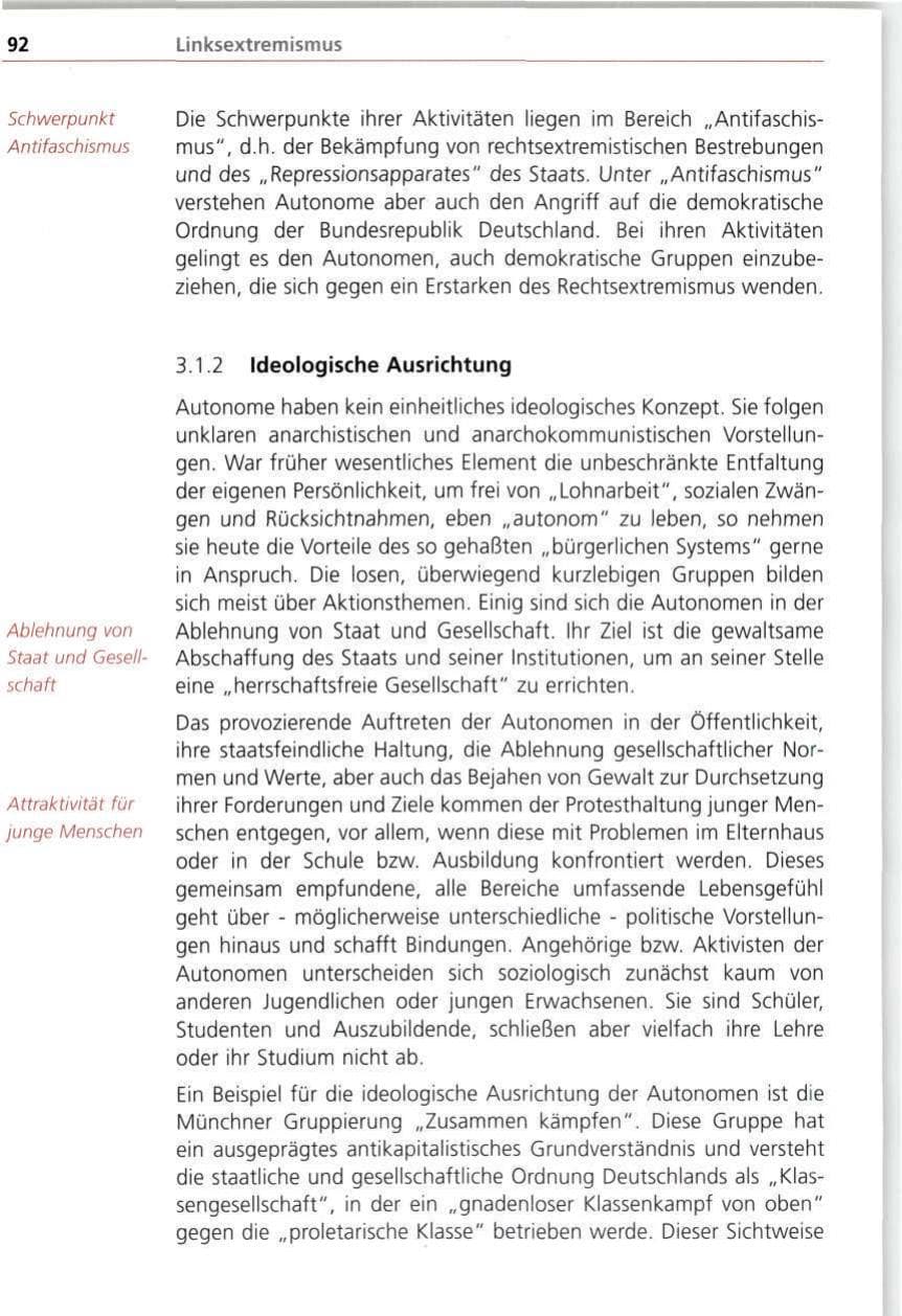 Seite 92 des Verfassungsschutzbericht 1998 Bayern