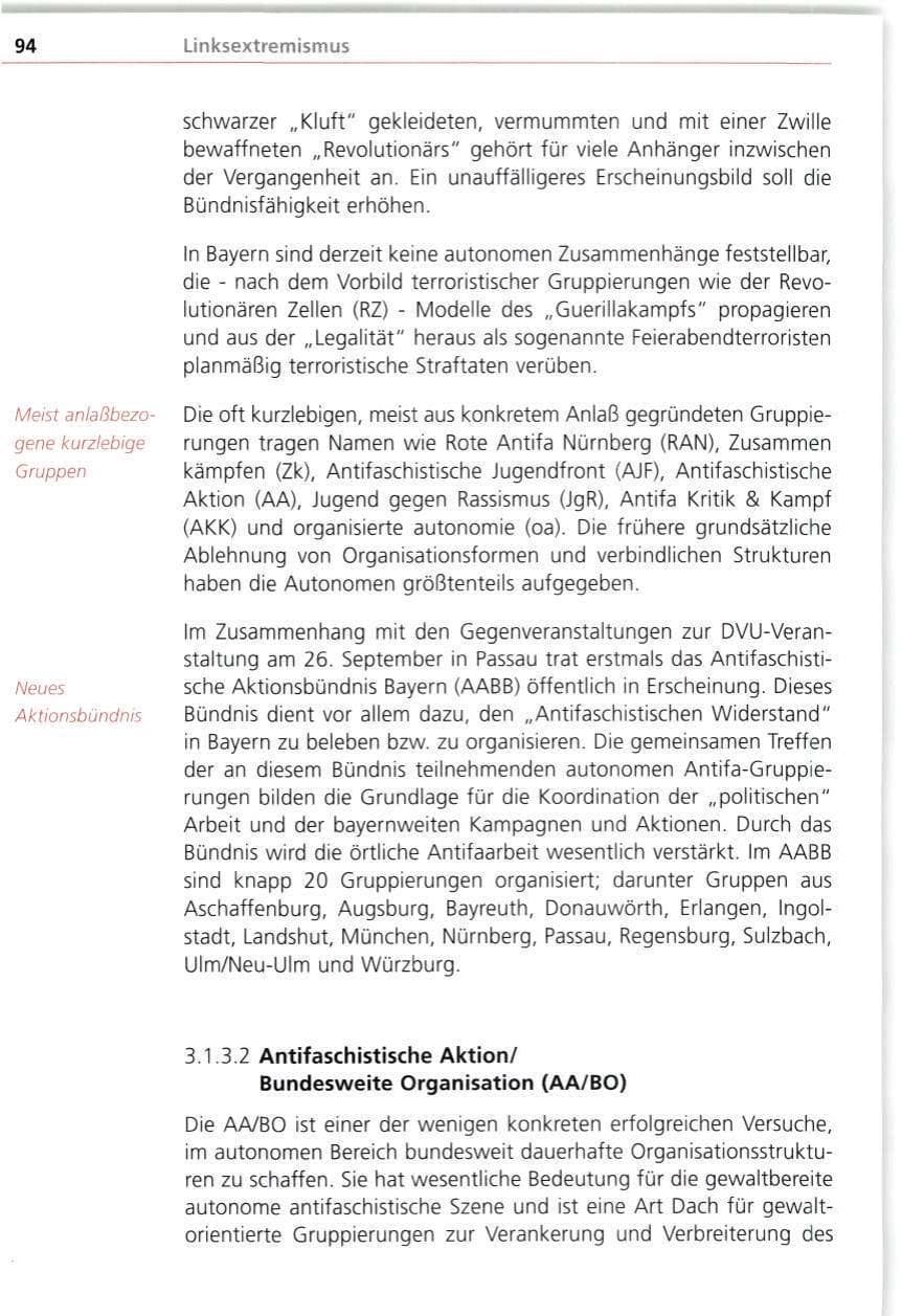 Seite 94 des Verfassungsschutzbericht 1998 Bayern
